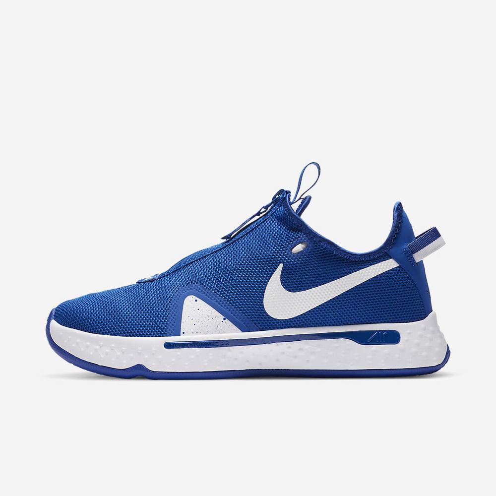 Chaussure De Basket Nike PG 4 (Team) Bleu 1489-256 Game Royal/Black/White Femme | CQD-46948352